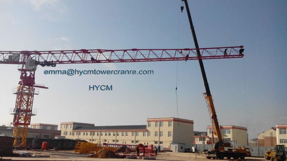 Büyük 24 tonluk QTP8025 Elektrik Flat Top Tower Crane 80m uzun kol maliyeti