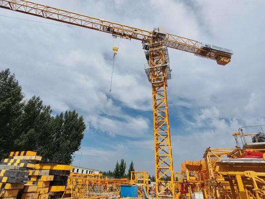 12T QTZ250 7020 Kullanılmış inşaat vinci 60m Yükseklik ve L68 Mast 2019 Yılı Yapılmış