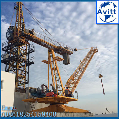 6 ton yük kapasitesi Derrick Luffing Tower Crane Karşı ağırlık ve direği bölümü olmadan