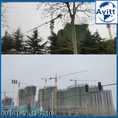 QTZ4807 Hidrolik Teleskopik tırmanış türleri kule vinci 48M Çalışma Jib