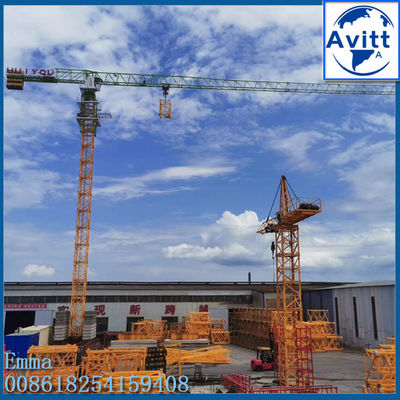 10 ton Yük PT6515 Topless Tower Crane 65m Jib 1,5 ton Jib ucunda 60m yükseklikte serbest duruyor
