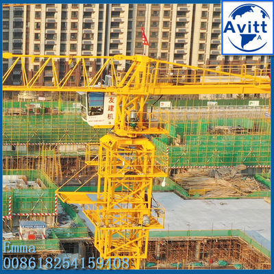 10 T düz üst kule vinci 65m Çalışan Jib 60m Yükseklik EAC Sertifikasıyla